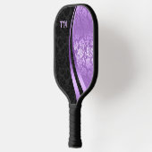 黒と紫のダマスカスピックボールパドル ピックルボールラケット (左)