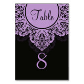 黒と紫のダマスクレースのようテーブル番号カード テーブルナンバー (裏面)