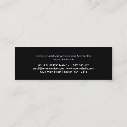 黒と紫のドットロイヤリティパンチカード ロイヤリティカード (裏面)