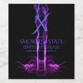 黒と紫のドラゴンスモークモノグラム ワインラベル (シングルラベル)