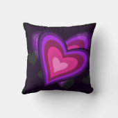 黒と紫のハート クッション (裏面)