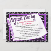 黒と紫のパジャマパーティー 招待状 (正面)