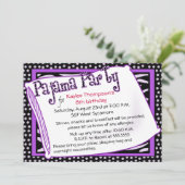 黒と紫のパジャマパーティー 招待状 (スタンド正面)