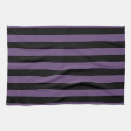 黒と紫のパタストライプーンキッチンタオル キッチンタオル