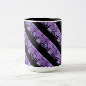 黒と紫のパターストライプのンマグ ツートーンマグカップ (中央)
