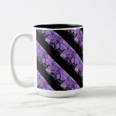 黒と紫のパターストライプのンマグ ツートーンマグカップ (左)