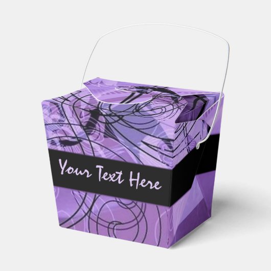 黒と紫のパターン取り出し特典ボックス フェイバーボックス (正面サイド)