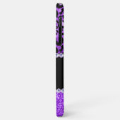 黒と紫のヒョウの斑点グラムモノグラム Case-Mate iPhoneケース (裏面/左)