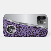 黒と紫のヒョウ柄 |モノグラム Case-Mate iPhoneケース (裏面(横))