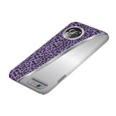 黒と紫のヒョウ柄 |モノグラム Case-Mate iPhoneケース (底)