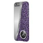 黒と紫のヒョウ柄 |モノグラム Case-Mate iPhoneケース (裏面左)