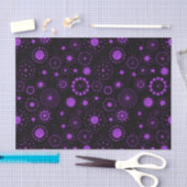 黒と紫のフェイクグリッター幾何学円 薄葉紙 (クラフト)