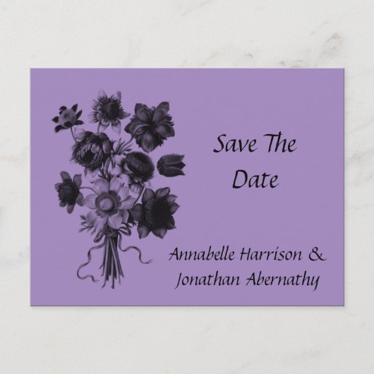黒と紫のフローラ 案内ポストカード (正面)