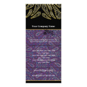 黒と紫のペイズリー渦巻きラックカード ラックカード (裏面)