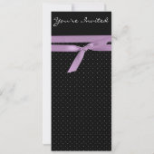 黒と紫のポルカのパーティー/結婚式への招待 招待状 (裏面)