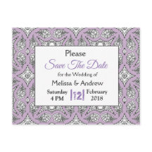 黒と紫のマンダラウェディング日付を保存