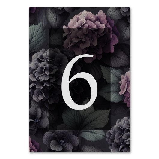 黒と紫のムーディフローラ テーブルナンバー (正面)