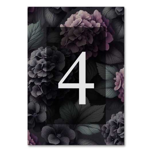 黒と紫のムーディフローラ テーブルナンバー (正面)