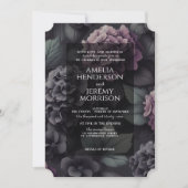 黒と紫のムーディフローラ(詳細付き) 招待状 (正面)