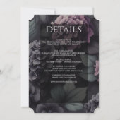 黒と紫のムーディフローラ(詳細付き) 招待状 (裏面)