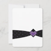 黒と紫のリボン日付を保存 セーブザデート (裏面)