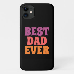黒と紫のレトロ最高のパパスクリプト iPhone 11 ケース