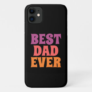 黒と紫のレトロ最高のパパスクリプト iPhone 11 ケース