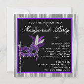 黒と紫の仮装パーティー 招待状 (裏面)