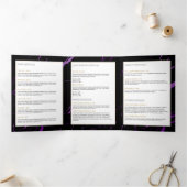 黒と紫の大理石サロンまたは製品パンフレット 三つ折りカード (内部)