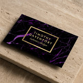 黒と紫の大理石デザイナー 名刺