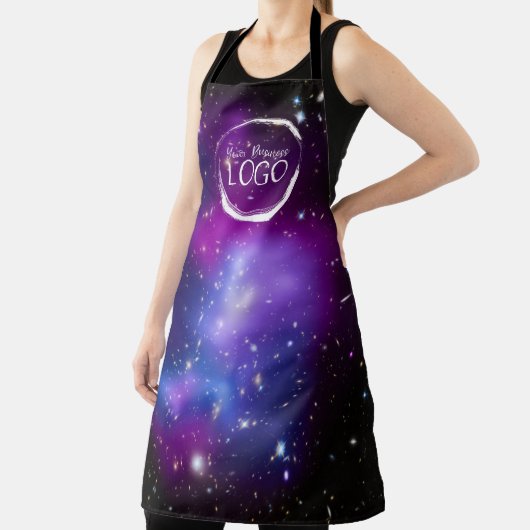 黒と紫の天空の写真のビジネスロゴ エプロン (インサイチュ)