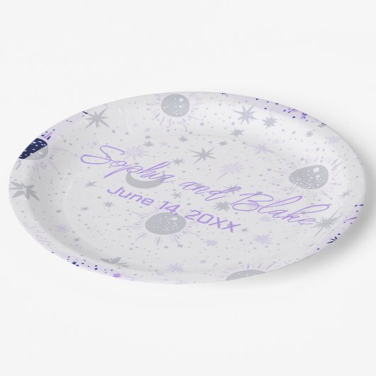 黒と紫の天結婚人 ペーパープレート (アングル)