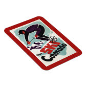 黒と紫の服を着たスキーヤー マグネット (右側)