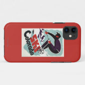 黒と紫の服を着たスキーヤー Case-Mate iPhoneケース (裏面(横))