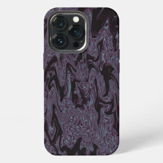 黒と紫の波状 iPhone 13 PROケース