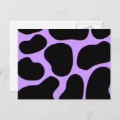 黒と紫の牛のプリントパターン。 ポストカード (正面/裏面)