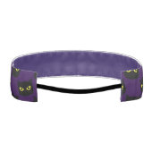 黒と紫の猫の黄色の目ハロウィンパターン アスレチックヘッドバンド (裏面)