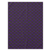 黒と紫の猫の黄色の目ハロウィンパターン テーブルクロス (正面)