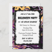 黒と紫の砂糖スカルハロウィーン 招待状 (裏面)