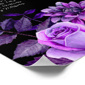 黒と紫の結婚シーティングチャートプリント ポスター (角)