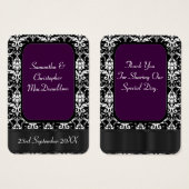黒と紫の結婚式の引き出物感謝していユーラベル (正面&裏面)