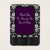 黒と紫の結婚式の引き出物感謝していユーラベル (裏面)
