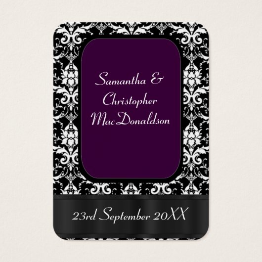 黒と紫の結婚式の引き出物感謝していユーラベル (正面)