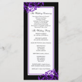 黒と紫の繁栄の渦巻き結婚式 プログラム (裏面)