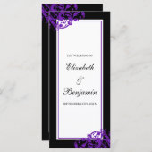 黒と紫の繁栄の渦巻き結婚式 プログラム (正面/裏面)