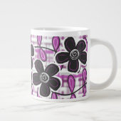 黒と紫の花ジャンボマグカップ ジャンボコーヒーマグカップ (右)