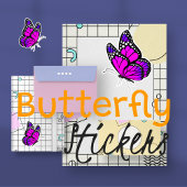 黒と紫の蝶のカスタムカットのビニル シール