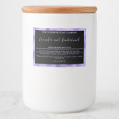 黒と紫の防水ソープボックスラベル フードラベル (正面)