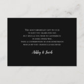 黒と紫の願い事が叶う井戸。結婚式の挿入カード エンクロージャーカード (裏面)