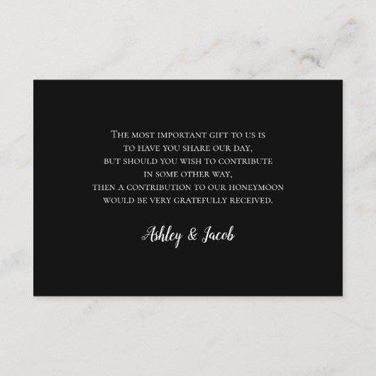 黒と紫の願い。結婚挿入カード エンクロージャーカード (裏面)